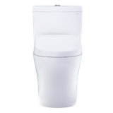 TOTO® WASHLET®+ Aquia® IV Two-Piece Elongated Universal Height Dual Flush 1.28 and 0.9 GPF Toilet and WASHLET S5 Bidet Seat, Cotton White - MW4463446CEMFGN#01