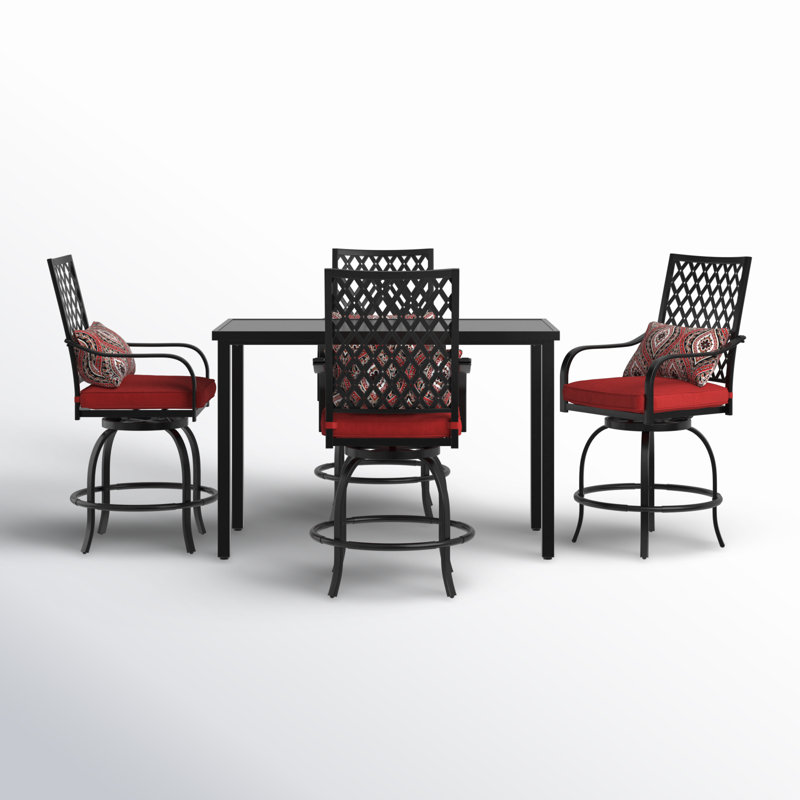 Alyne 4 - Person Patio Dining Set with Rectangular Table , Cushions Included