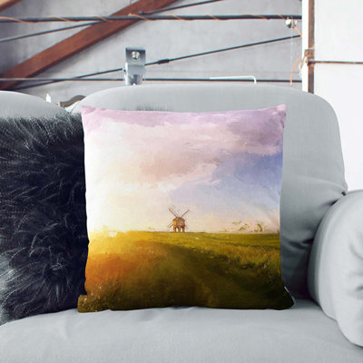 Windmill upon a Hill in Warwickshire Cushion with Filling