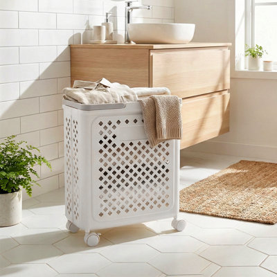 Plastic Laundry Basket with Handles