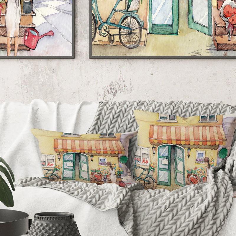Coussin femme avec fleurs
