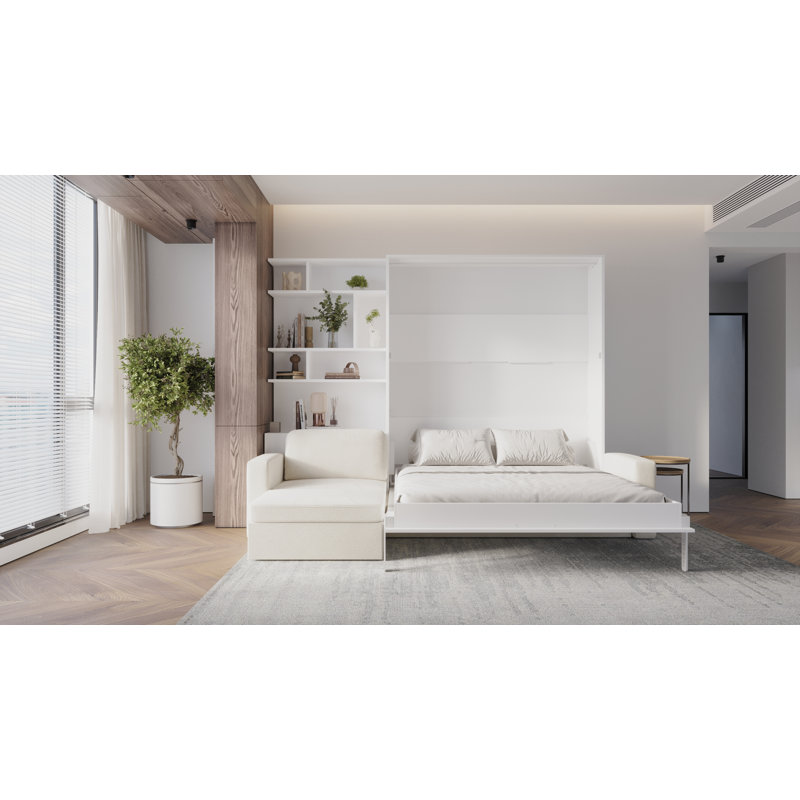 Neidelin Upholstered Bed, White/Cream