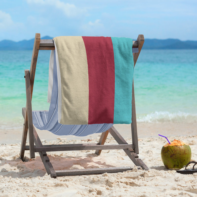 Beach Towel, Sonoran Sand/Sedona Red/Teal, Polyester/Cotton, Beach Towel