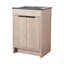 Meuble-lavabo autoportant de 24 po avec lavabo en céramique et 2 portes d'armoire à fermeture en douceur