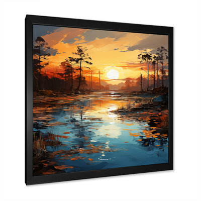 Par le lac Sunrise Reflections 2 - lac, art mural
