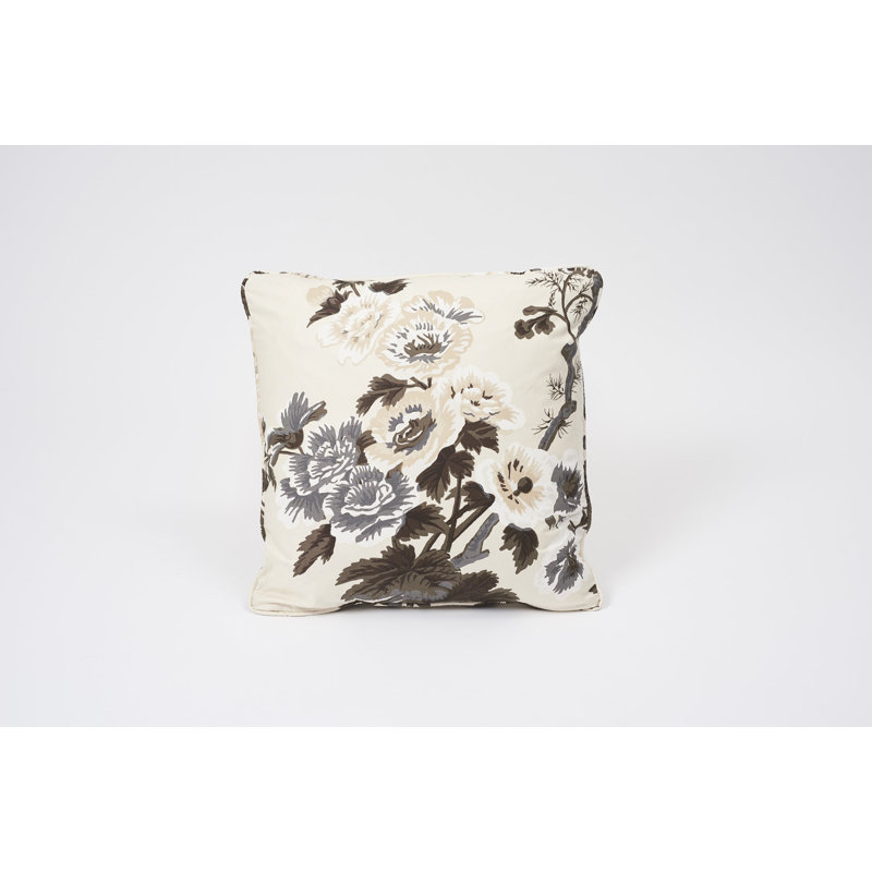 Pyne Hollyhock Pillow, Charcoal, 18" x 18"