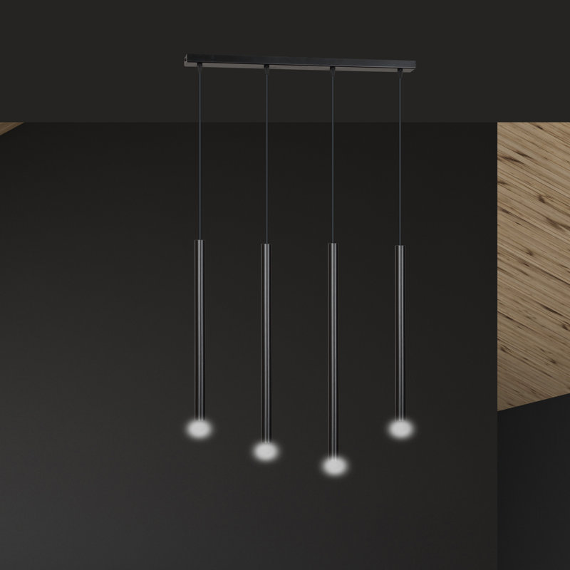 Anna-Leigh 4 - Light Cluster Cylinder Pendant, Black