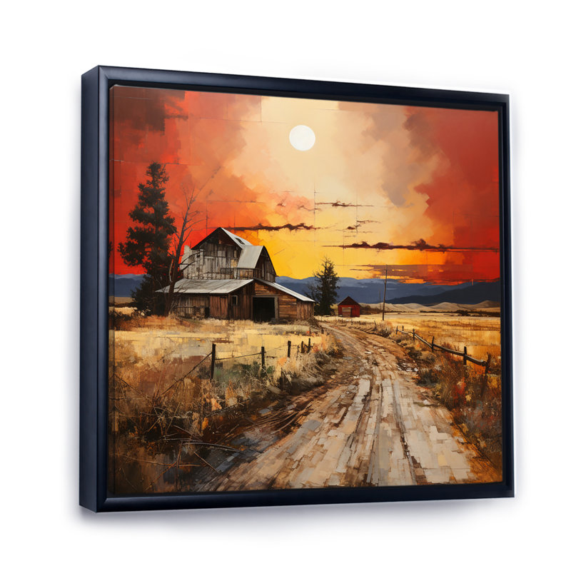 Impression sur toile Barns, H 36 po x l 36 po x P 1,5 po, Cadre flottant noir