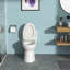 Housse de siège de toilette en céramique moderne - fermeture douce, conception de hauteur confortable pour salle de bain hygiénique, convient à la plupart des adultes