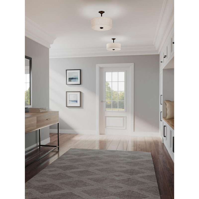Armindo Fabric Semi Flush Mount, Antique Bronze