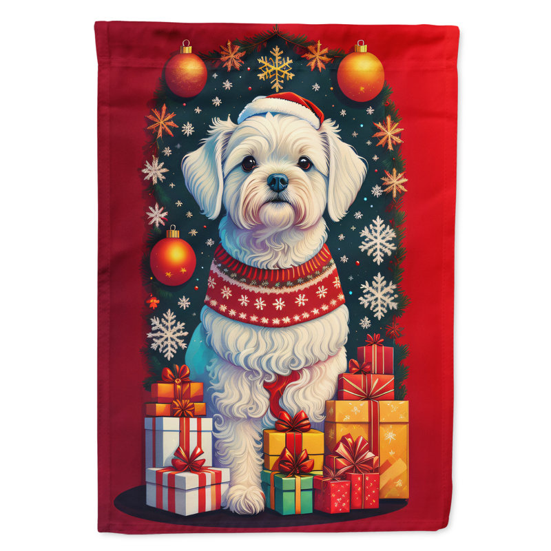 Drapeau de maison de Noël en polyester double face H 40 po x l 28 po