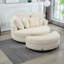 Fauteuil demi-tonneau rembourré avec repose-pieds-108805424