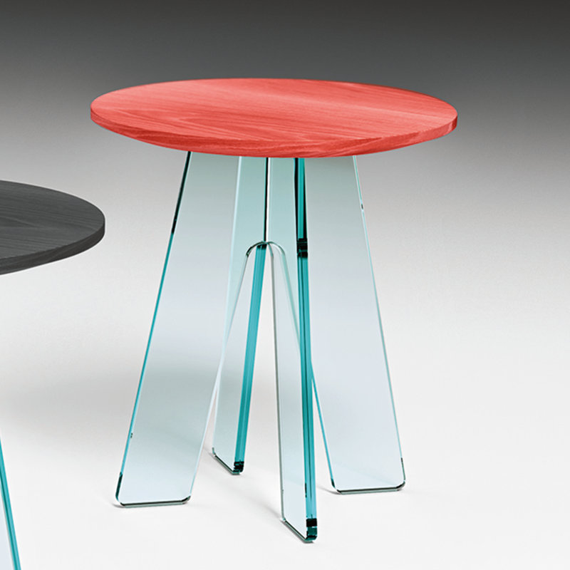 Bellino End Table, 45 cm H x 40 cm W x 40 cm D, Red