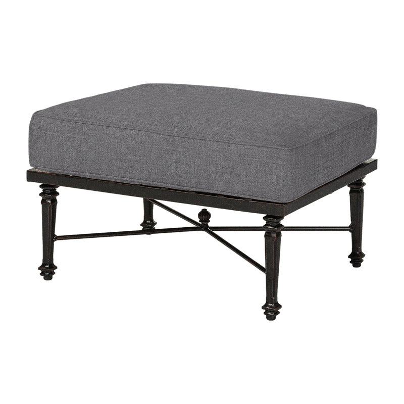Grand Terrace Sectional Ottoman Frame with Sunbrella Cushions, Cast Slate Sunbrella® Plainweave, Desert Bronze