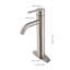 Robinet de meuble-lavabo en acier inoxydable - style moderne, poignée simple, nickel brossé, lavabo à poignée de montage moderne sans effort, placage nickel, acier, installation simple et réglage du débit