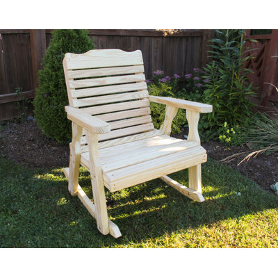 Chaise berçante d'extérieur en bois massif