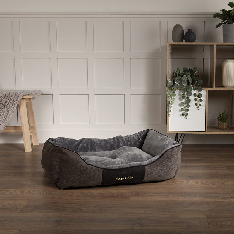 Chester Polyester Pet Bed, 22cm H x 90cm W x 70cm D, Graphite/Grey