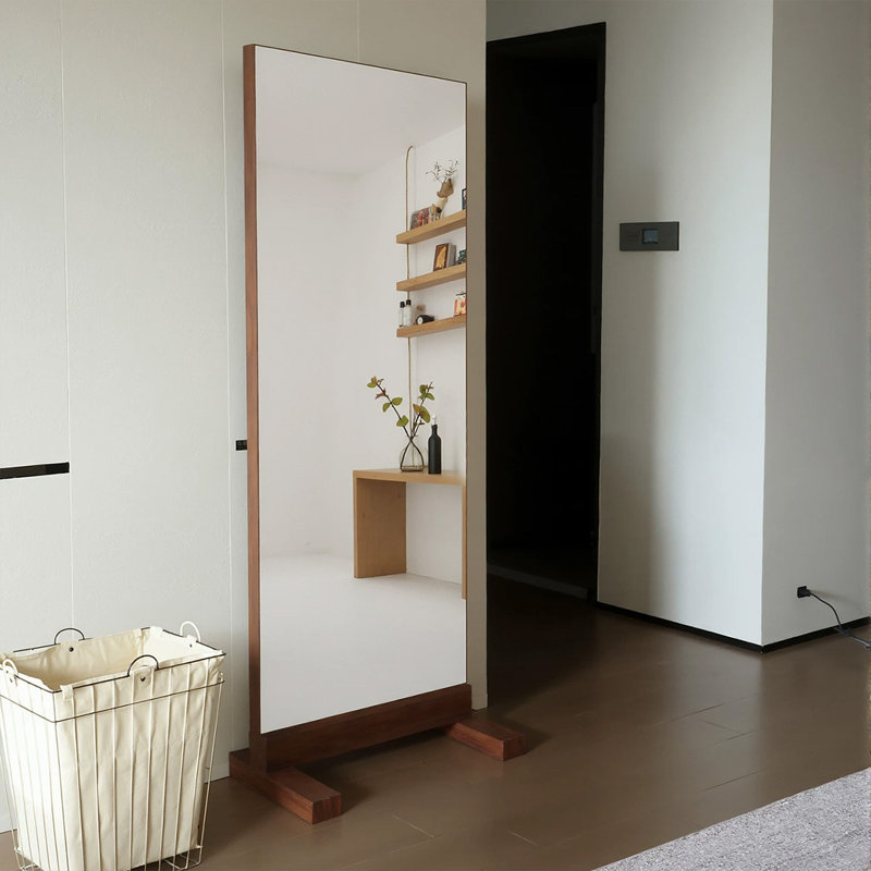 Miroirs pleine longueur rectangulaires en bois massif, 78,74 po x 35,43 po