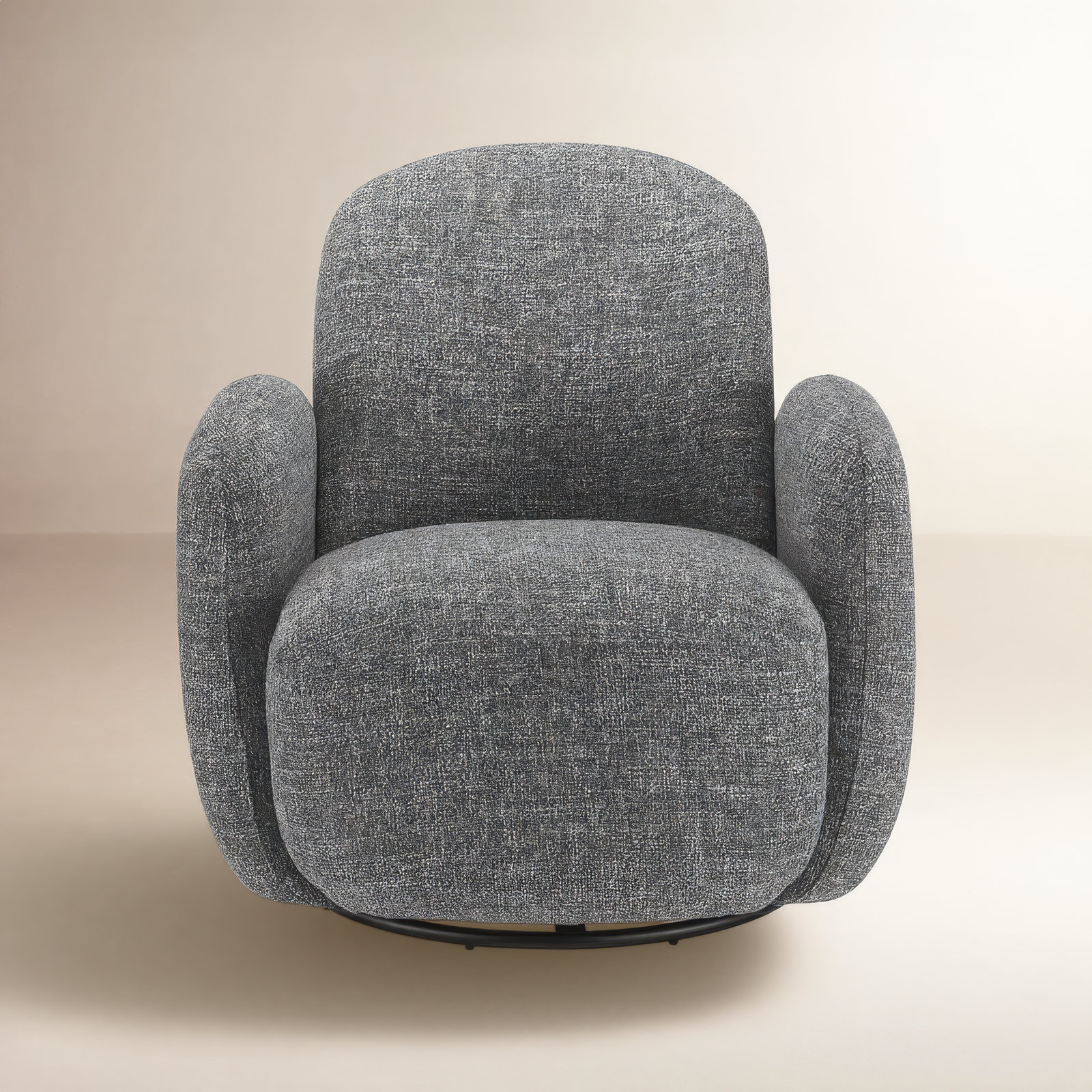 Lotta Swivel Lounge Chair, Gray Fabric