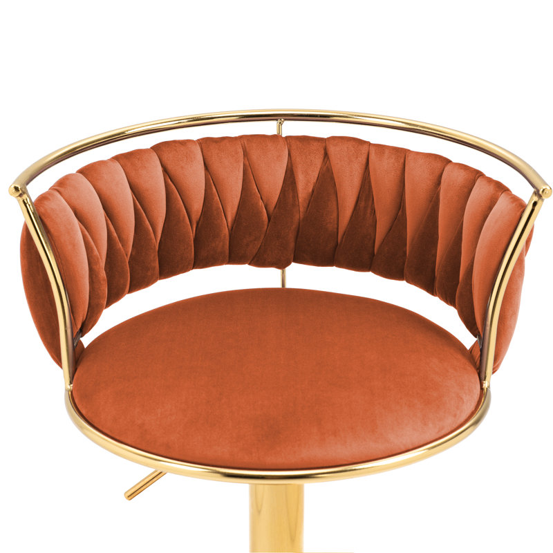 Tabouret de bar Christal, Orange, Or
