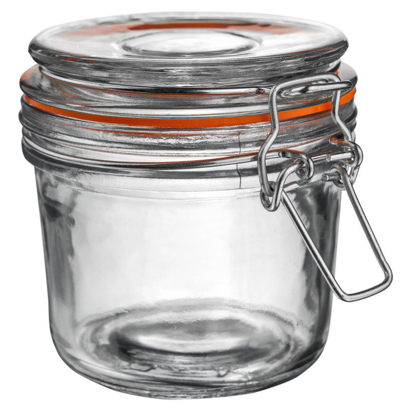 Argon Tableware - Glass Storage Jars, Clear/Orange