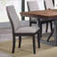 Chaise rembourrée taupe et espresso (ensemble de 2)