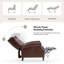 Fauteuil inclinable électrique en cuir ciré l 29,25 po Martina avec pieds en bois massif (ensemble de 2)-1923552012
