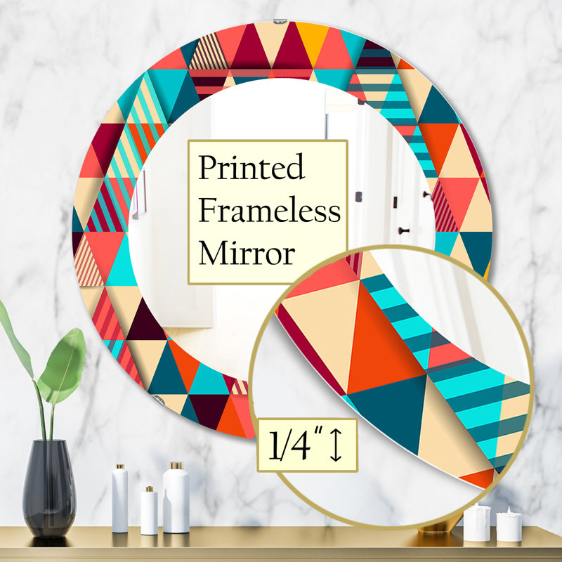 Miroir mural triangulaire Colourfields 35, H 31,5 po x l po