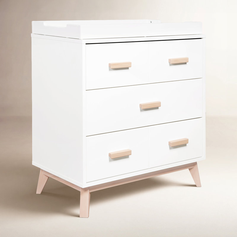 Scoot 3 Drawer Changing Table, White/Washed Natural