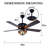 52" Vintage Ceiling Fan With Tiffany Style Stained Glass Shade