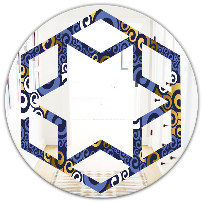 Miroir mural hexagonal star de luxe star de luxe iii éclectique, H 23,6 po x l 23,6 po