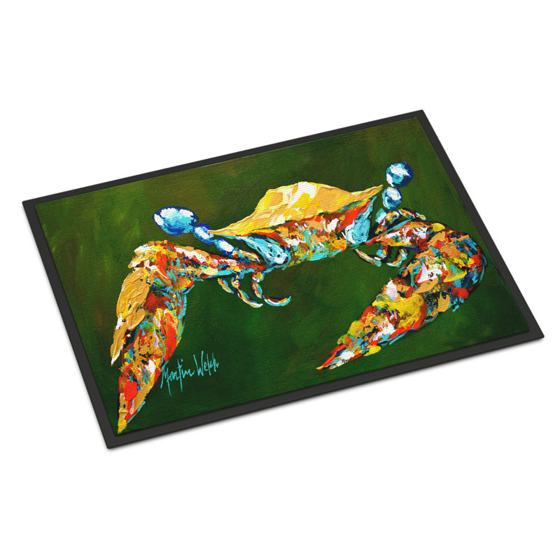 Tapis d’intérieur anti-dérapant vert crabe, Rectangle 1 pi 6 po x 2 pi 3 po