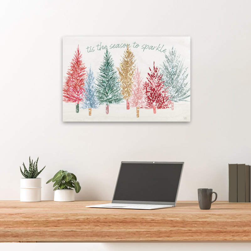 Holiday Holiday Sparkle I - art de Noël bleu rosé, H 16 po x l 24 po