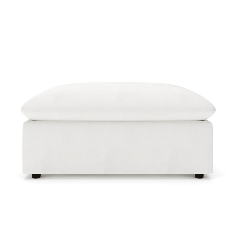 Remy Upholstered Oversized Ottoman, Classic Bleach White Cotton