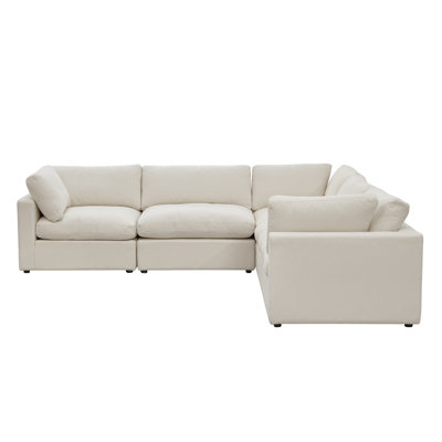 Judith 108" W Linen Symmetrical Modular Corner Sectional