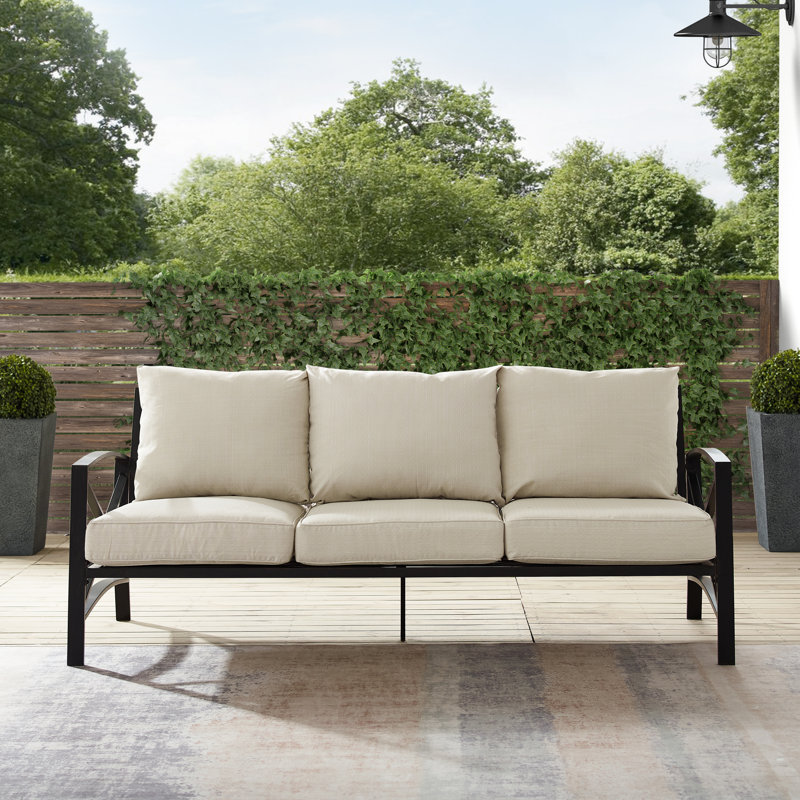 Canapé de patio avec coussins Marple, Bronze huilé, Gruau