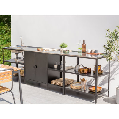Beliani 290cm 4 Modular Outdoor Kitchen