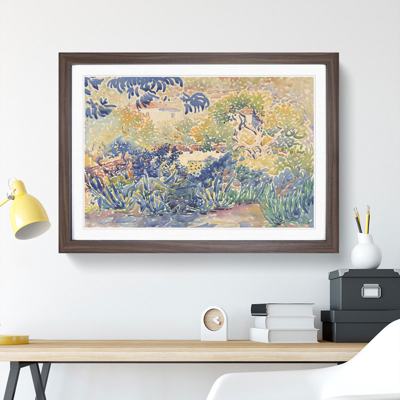 Landscape Vol.1 by Henri-Edmond Cross - Picture Frame Painting, 27cm H x 36cm W x 2cm D, Walnut Framed