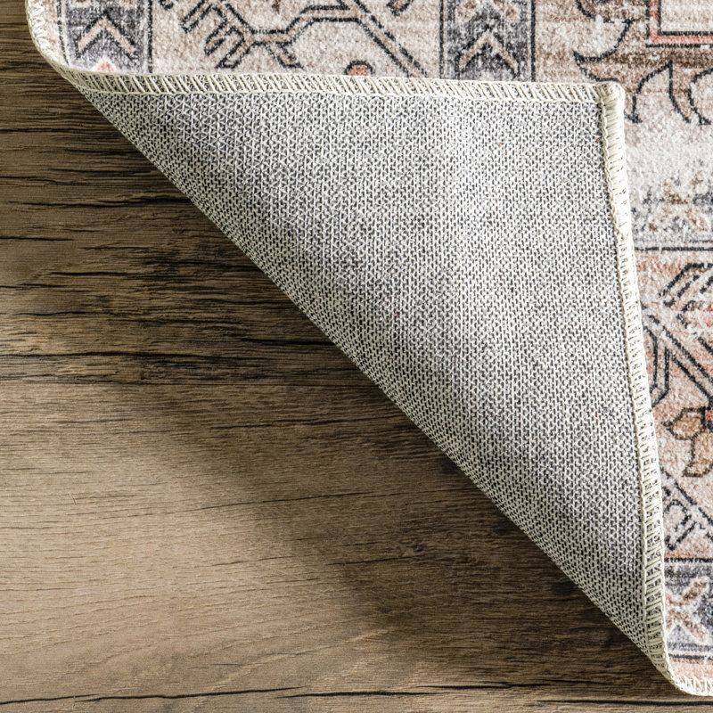 Dawson SpinClean Machine Washable Distressed Medallion Area Rug, Rectangle 3' x 5'