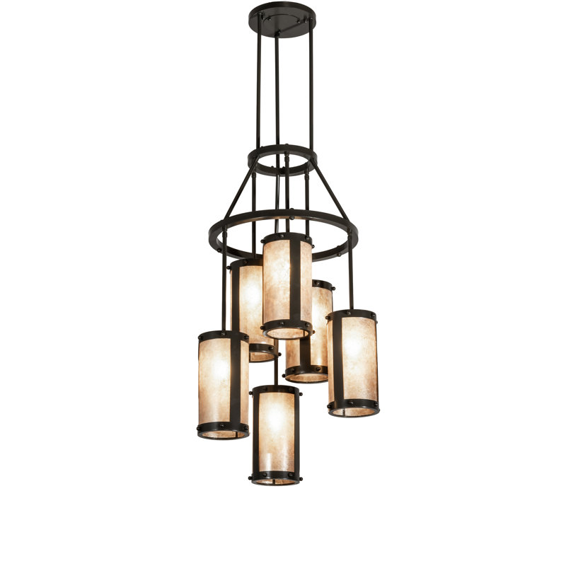 Luminaire suspendu cylindrique 6 lumières