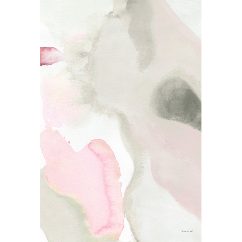 Pastel et neutre abstrait II, H 30 po x l 20 po, Rose / Beige