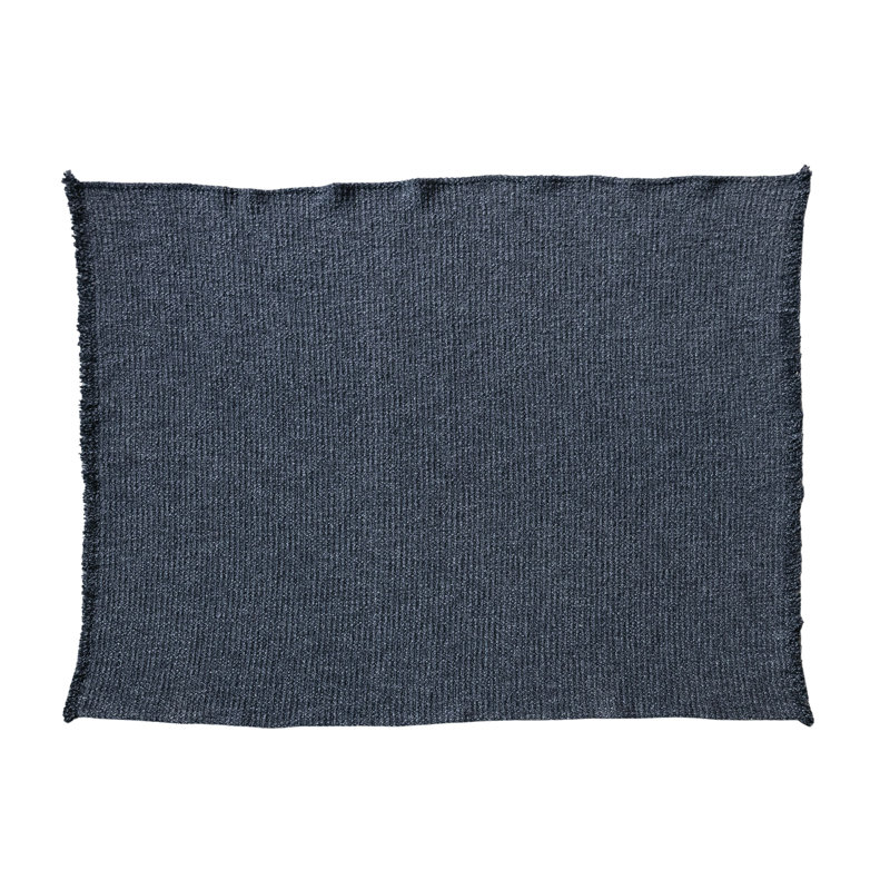 Stonewashed Boucle Cotton Blend Throw Charcoal