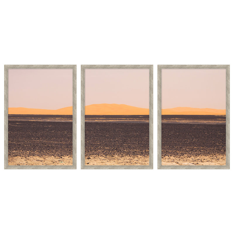 Bohemian Bright Horizons - Ensemble de 3 photos sur papier encadrées, Encadrement argenté