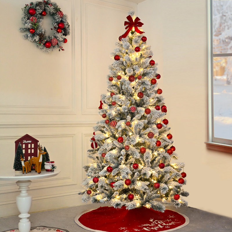 Arbre de Noël artificiel pré-éclairé enneigé, 5'