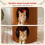 Lit pour chat à 2 niveaux pour chats d'intérieur, maisonnette pour arbre à chat avec lit à fleur amovible, lit pour chat mignon, cachette pour chat, condo pour arbre à chat pour grands chats-1410088352