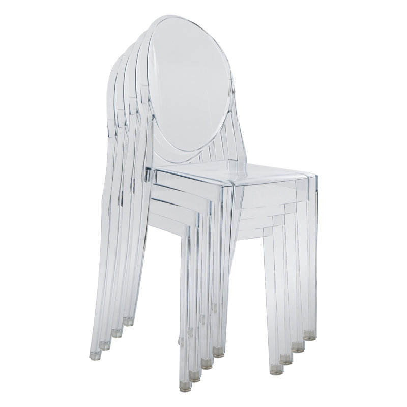 Techni Home Stackable Acrylic Ghost Event Chairs – Set of 4