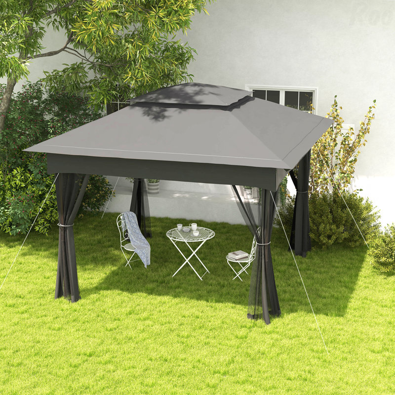 11X11FT Pop Up Gazebo, Mosquito Net For Outdoor Use With Carry Bag (Dark Gray), Dark Gray