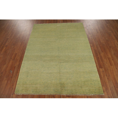 Tapis oriental vert clair en laine Gabbeh 5 x 7