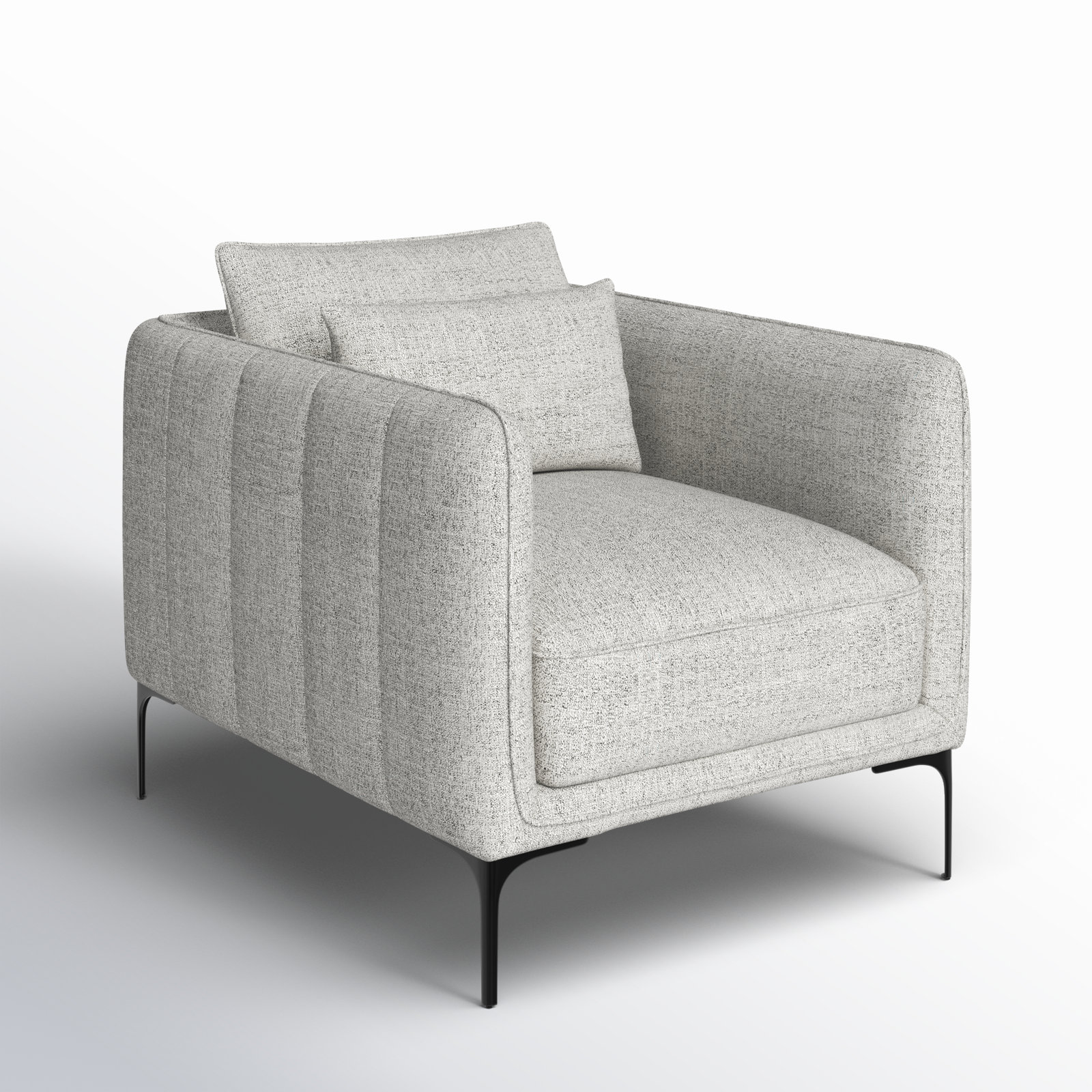 Rae Upholstered Armchair, Gray Heathered