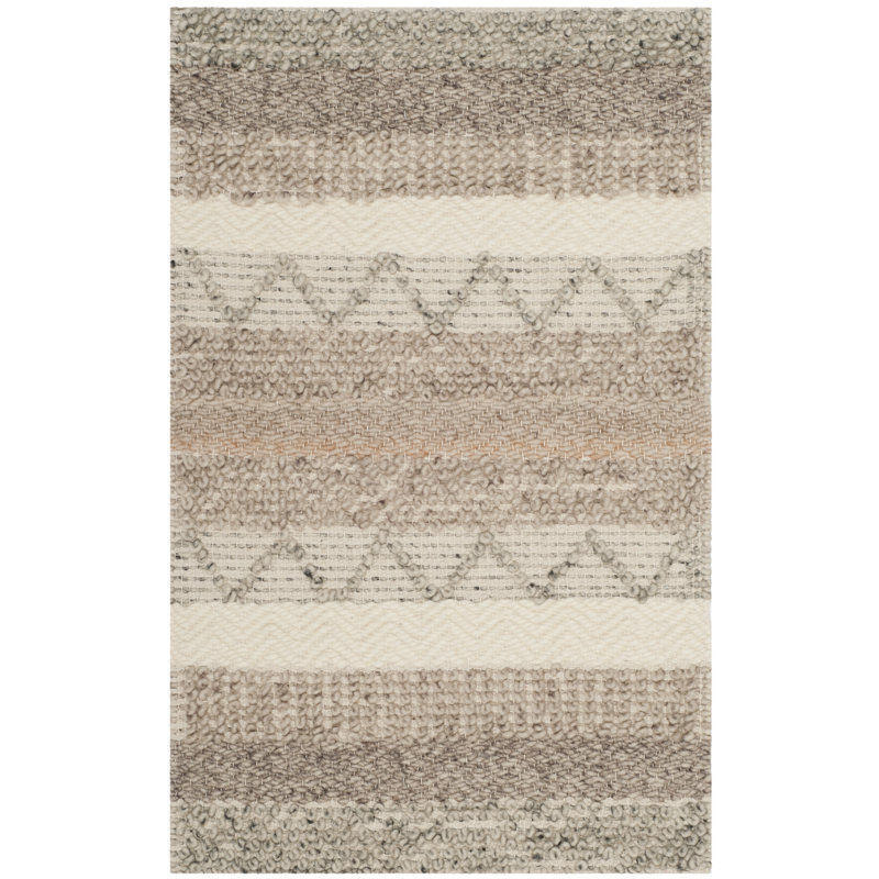 Striped Hand Woven Area Rug, Rectangle 61 x 91 cm